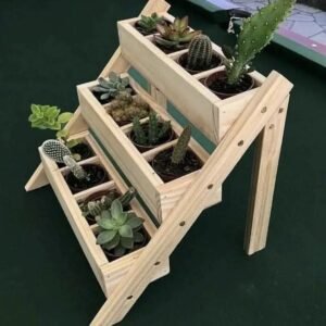 Wooden Plant Stand & Pot Holder Table for Balcony & Home Decor