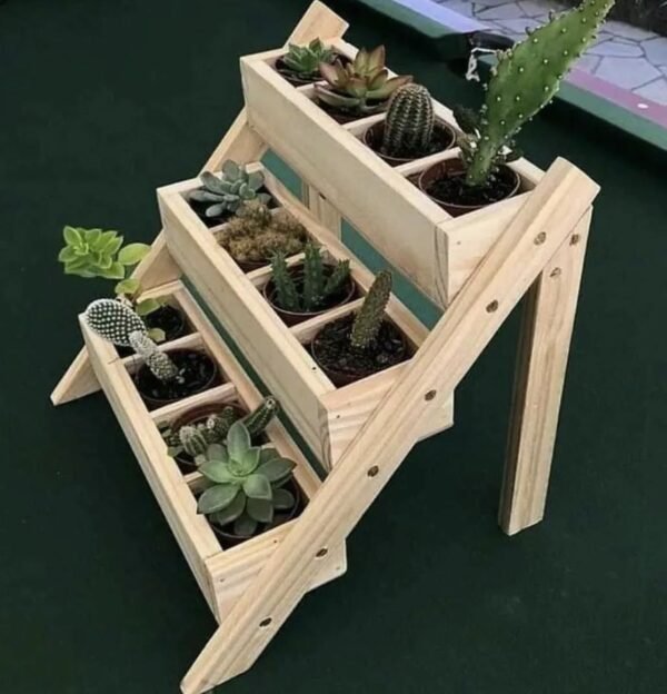 Wooden Plant Stand & Pot Holder Table for Balcony & Home Decor